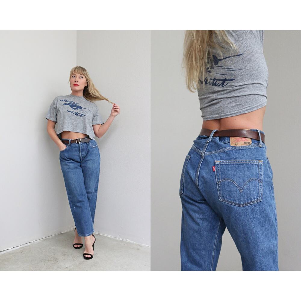 Early 2000's Vintage USA Made Levi's 501 Jeans Women's LG XL 34" 35" Men's MD LG